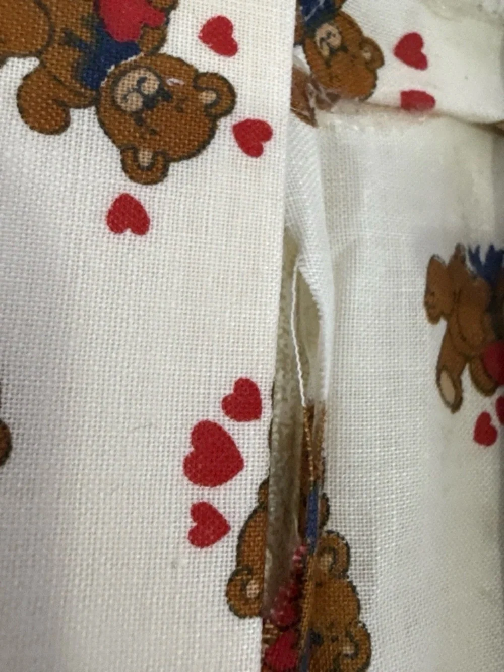 Vintage Granny Core Padded Handmade Fabric Teddy Bear Hearts Photo Album -Baby